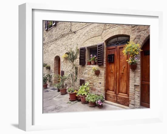 Flowers On The Wall, Tuscany, Italy-Monte Nagler-Framed Photographic Print