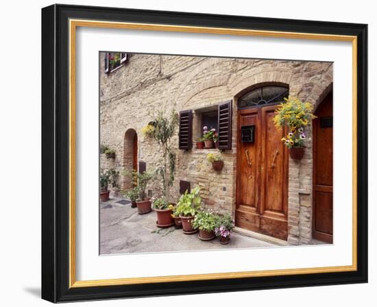 Flowers On The Wall, Tuscany, Italy-Monte Nagler-Framed Photographic Print