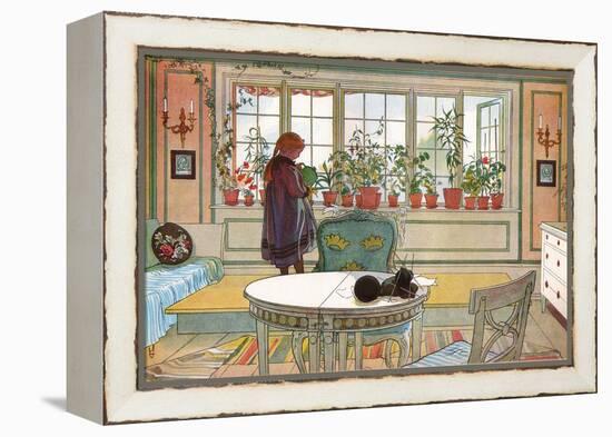 Flowers on the Windowsill, From 'A Home' series, c.1895-Carl Larsson-Framed Premier Image Canvas