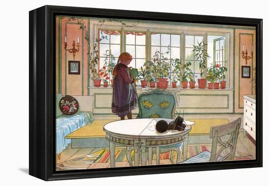 Flowers on the Windowsill, From 'A Home' series, c.1895-Carl Larsson-Framed Premier Image Canvas