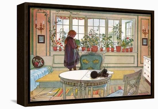 Flowers on the Windowsill, From 'A Home' series, c.1895-Carl Larsson-Framed Premier Image Canvas