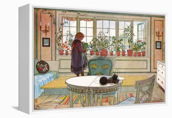 Flowers on the Windowsill, From 'A Home' series, c.1895-Carl Larsson-Framed Premier Image Canvas