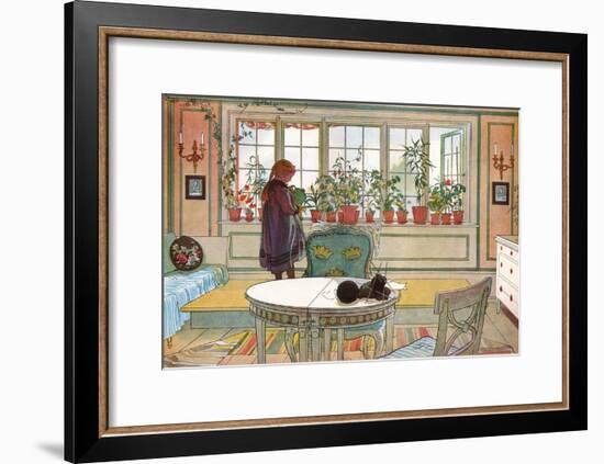 Flowers on the Windowsill, From 'A Home' series, c.1895-Carl Larsson-Framed Giclee Print