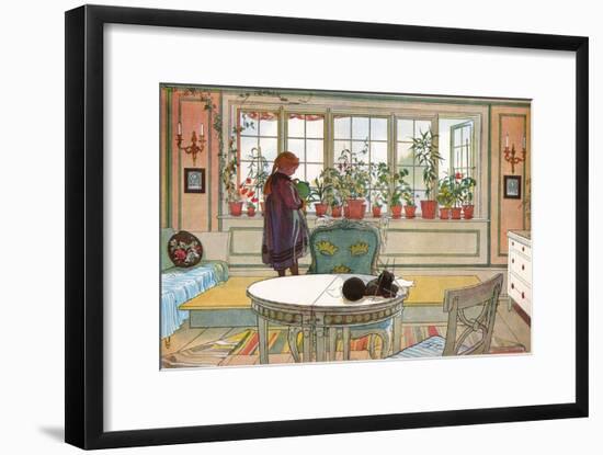 Flowers on the Windowsill, From 'A Home' series, c.1895-Carl Larsson-Framed Giclee Print