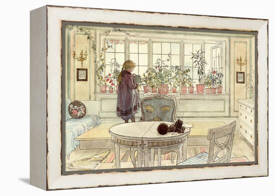 Flowers on the Windowsill, from 'A Home' Series, C.1895-Carl Larsson-Framed Premier Image Canvas