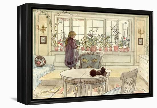 Flowers on the Windowsill, from 'A Home' Series, C.1895-Carl Larsson-Framed Premier Image Canvas
