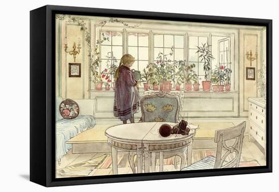 Flowers on the Windowsill, from 'A Home' Series, C.1895-Carl Larsson-Framed Premier Image Canvas