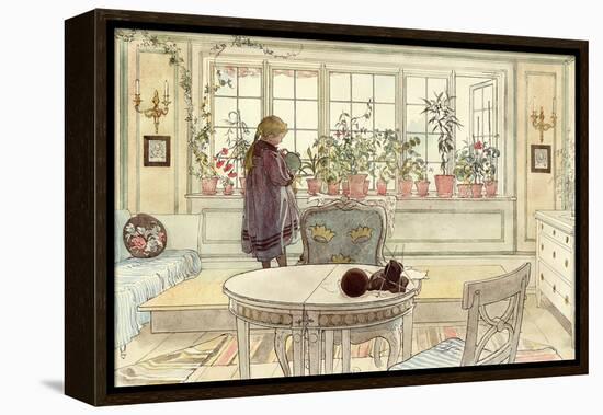 Flowers on the Windowsill, from 'A Home' Series, C.1895-Carl Larsson-Framed Premier Image Canvas