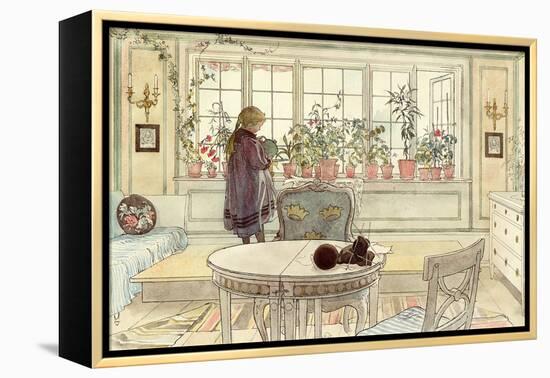 Flowers on the Windowsill, from 'A Home' Series, C.1895-Carl Larsson-Framed Premier Image Canvas