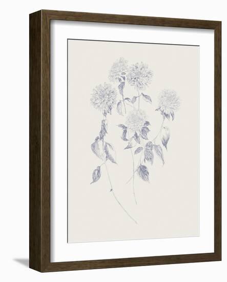 Flowers on White VI Blue-Wild Apple Portfolio-Framed Art Print