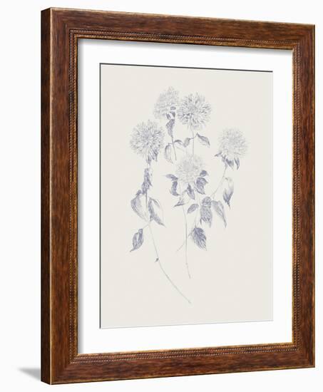 Flowers on White VI Blue-Wild Apple Portfolio-Framed Art Print