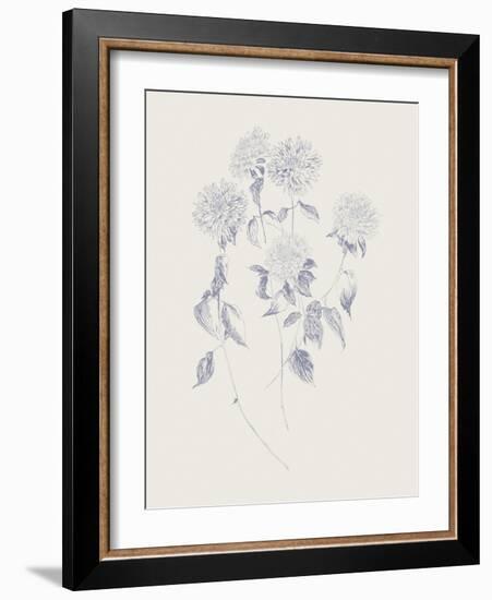 Flowers on White VI Blue-Wild Apple Portfolio-Framed Art Print