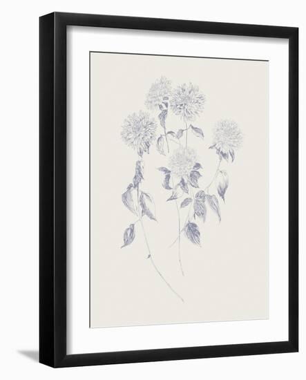 Flowers on White VI Blue-Wild Apple Portfolio-Framed Art Print