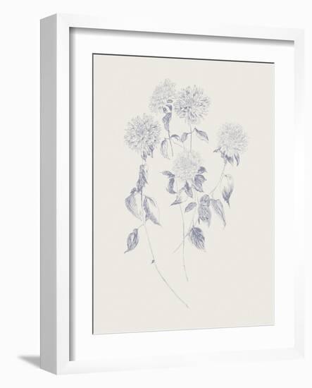Flowers on White VI Blue-Wild Apple Portfolio-Framed Art Print