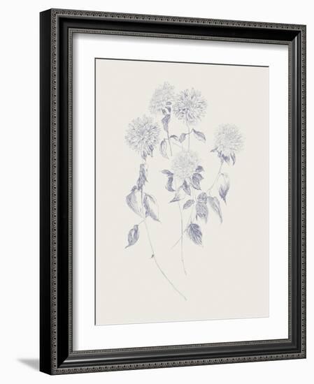 Flowers on White VI Blue-Wild Apple Portfolio-Framed Art Print