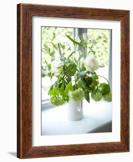 Flowers on Windowsill, Cottage Interior, UK-Stuart Cox-Framed Photo