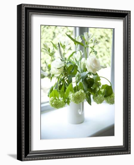 Flowers on Windowsill, Cottage Interior, UK-Stuart Cox-Framed Photo