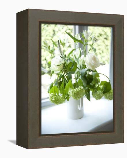 Flowers on Windowsill, Cottage Interior, UK-Stuart Cox-Framed Stretched Canvas