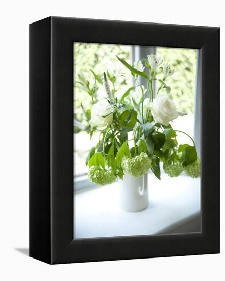 Flowers on Windowsill, Cottage Interior, UK-Stuart Cox-Framed Stretched Canvas