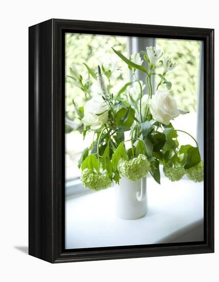 Flowers on Windowsill, Cottage Interior, UK-Stuart Cox-Framed Stretched Canvas