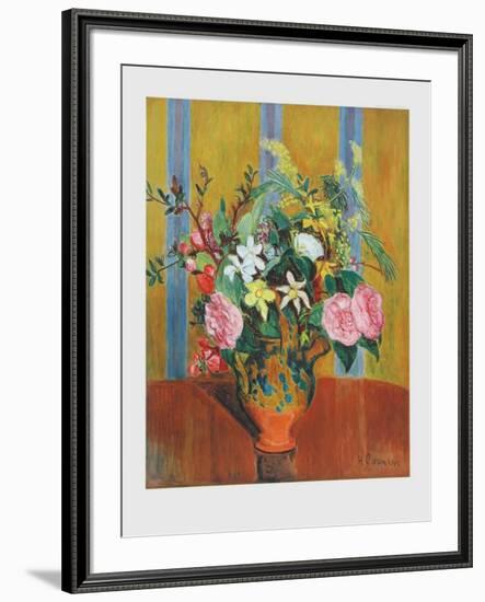 Flowers on Yellow Ground-Hans Purrmann-Framed Collectable Print