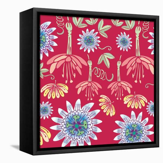 Flowers, Passion Flower Color-Belen Mena-Framed Premier Image Canvas