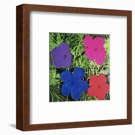 Flowers (Purple, Blue, Pink, Red)-Andy Warhol-Framed Art Print