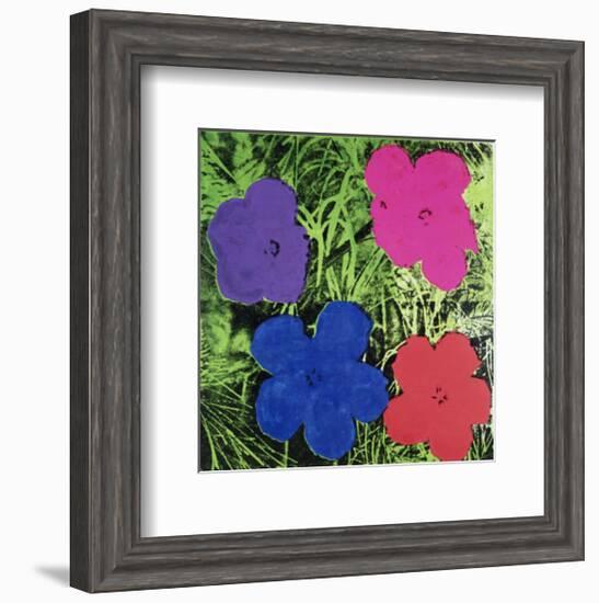 Flowers (Purple, Blue, Pink, Red)-Andy Warhol-Framed Art Print