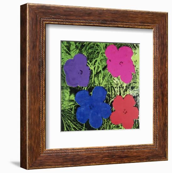 Flowers (Purple, Blue, Pink, Red)-Andy Warhol-Framed Art Print