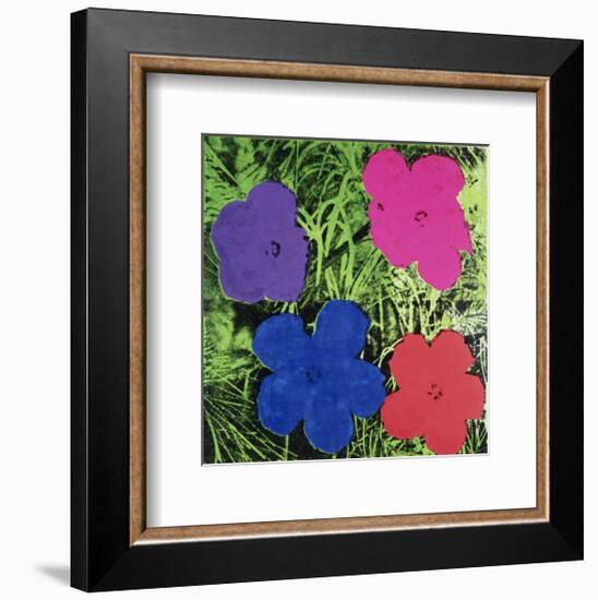 Flowers (Purple, Blue, Pink, Red)-Andy Warhol-Framed Art Print