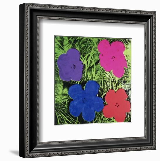 Flowers (Purple, Blue, Pink, Red)-Andy Warhol-Framed Art Print