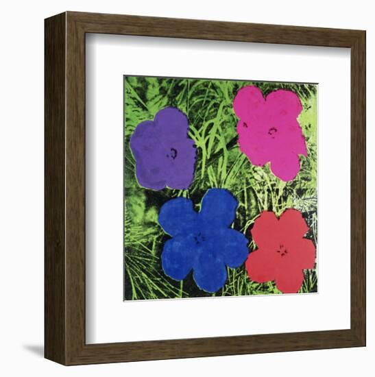 Flowers (Purple, Blue, Pink, Red)-Andy Warhol-Framed Art Print