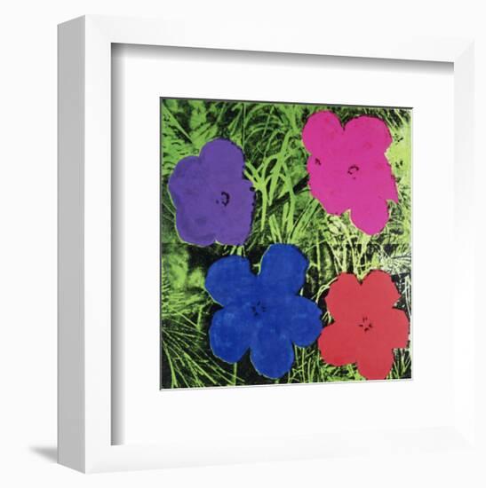 Flowers (Purple, Blue, Pink, Red)-Andy Warhol-Framed Art Print