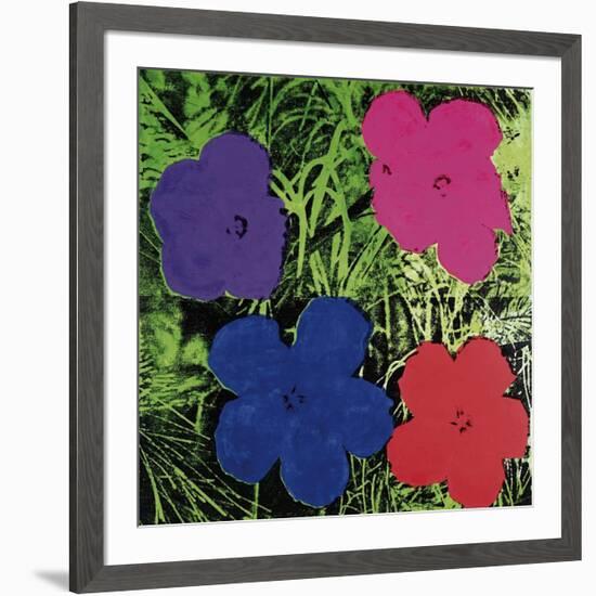 Flowers (Purple, Blue, Pink, Red)-Andy Warhol-Framed Giclee Print