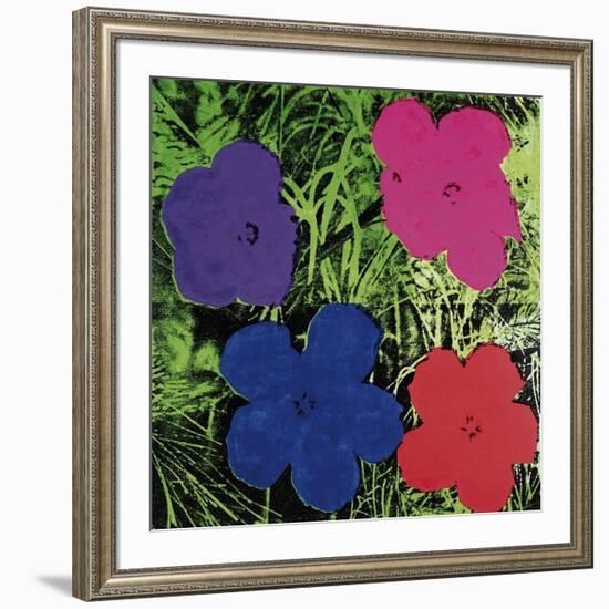 Flowers (Purple, Blue, Pink, Red)-Andy Warhol-Framed Giclee Print