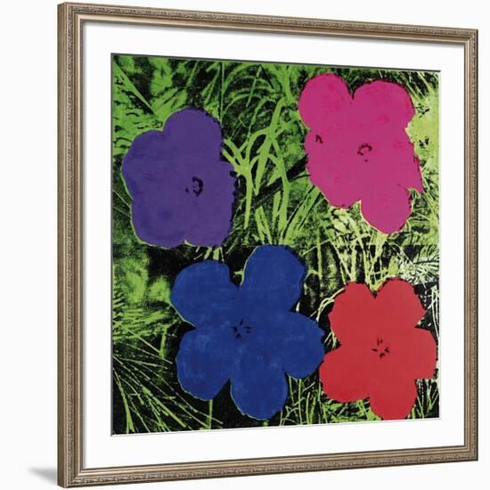 Flowers (Purple, Blue, Pink, Red)-Andy Warhol-Framed Giclee Print