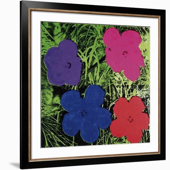 Flowers (Purple, Blue, Pink, Red)-Andy Warhol-Framed Giclee Print