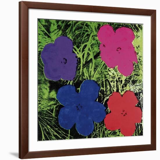 Flowers (Purple, Blue, Pink, Red)-Andy Warhol-Framed Giclee Print