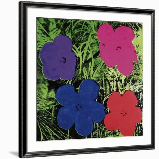 Flowers (Purple, Blue, Pink, Red)-Andy Warhol-Framed Giclee Print