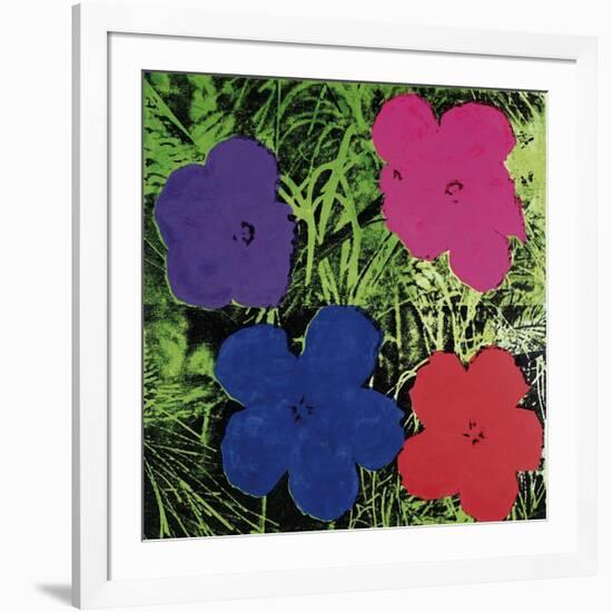 Flowers (Purple, Blue, Pink, Red)-Andy Warhol-Framed Giclee Print