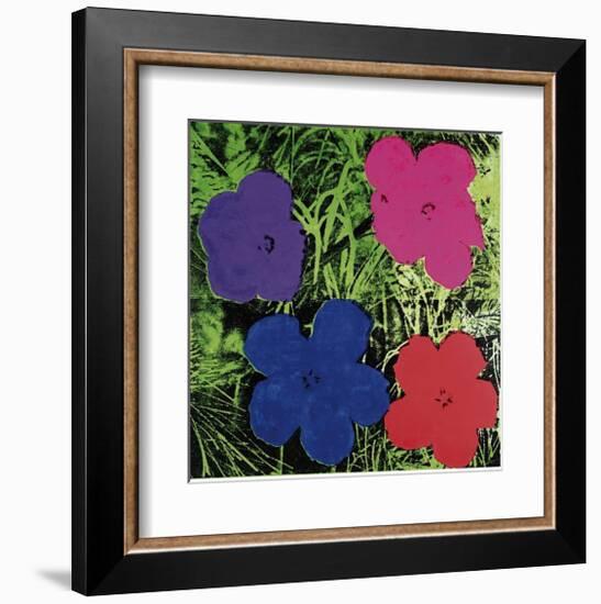 Flowers (Purple, Blue, Pink, Red)-Andy Warhol-Framed Giclee Print