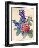 Flowers, Roses and Larkspur-Camile de Chanteraine-Framed Giclee Print
