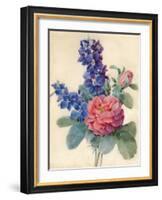 Flowers, Roses and Larkspur-Camile de Chanteraine-Framed Giclee Print