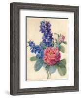 Flowers, Roses and Larkspur-Camile de Chanteraine-Framed Giclee Print