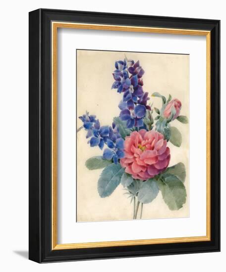 Flowers, Roses and Larkspur-Camile de Chanteraine-Framed Giclee Print