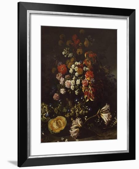 Flowers with Crystal Bowl-Paolo Porpora-Framed Giclee Print