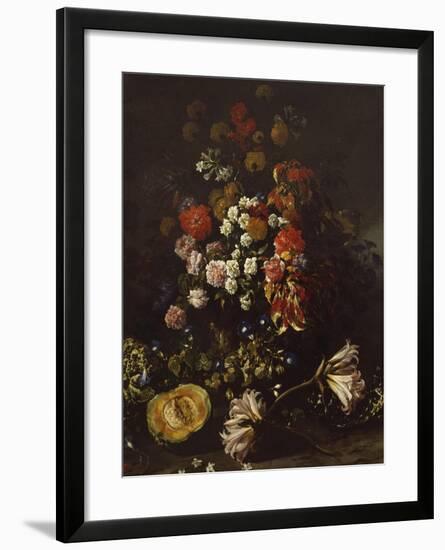 Flowers with Crystal Bowl-Paolo Porpora-Framed Giclee Print