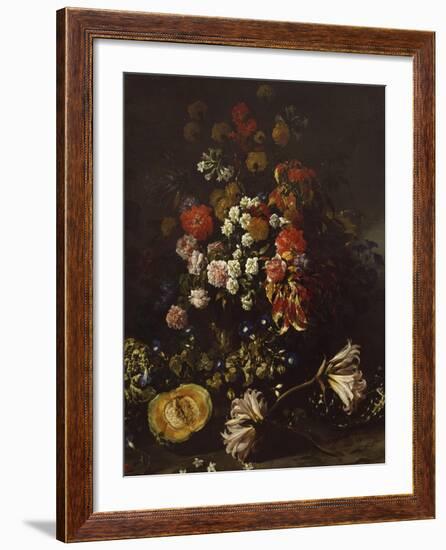 Flowers with Crystal Bowl-Paolo Porpora-Framed Giclee Print