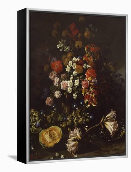 Flowers with Crystal Bowl-Paolo Porpora-Framed Premier Image Canvas