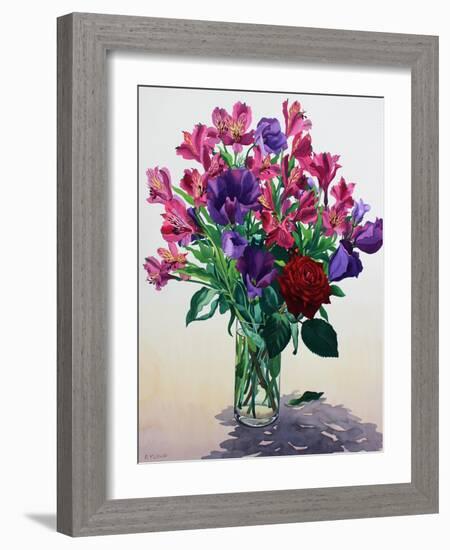 Flowers with Red Rose-Christopher Ryland-Framed Giclee Print